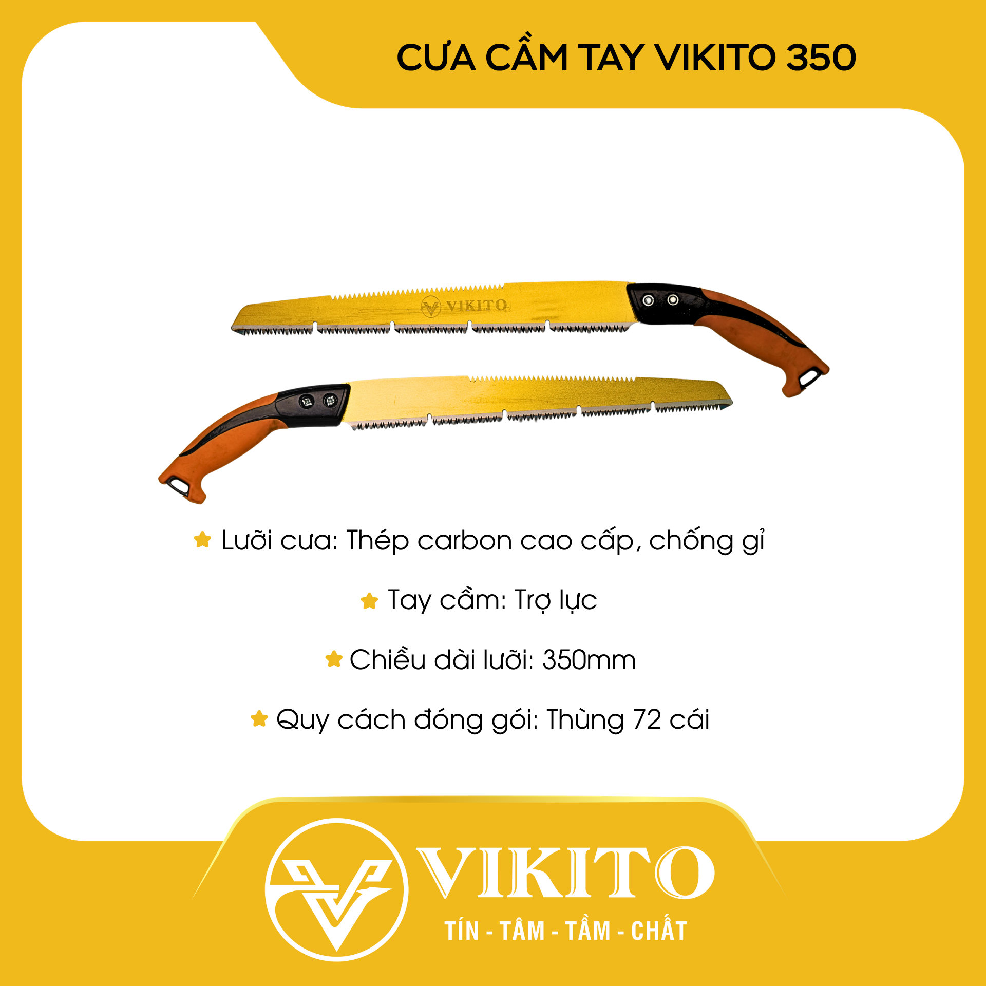 Cưa cầm tay VIKITO 350 lưỡi vàng cán nhôm